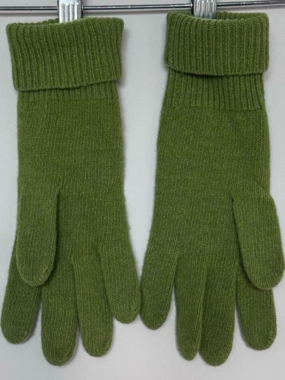 Olive Green Knit Women's Gloves